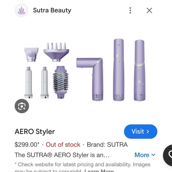 SUTRA AERO STYLER Dry Volumize Curl Blow Dryer Lavender NEW In Box - Picture 1 of 10